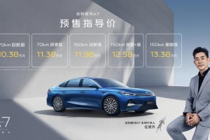 吉利银河A7预售10.38万元起，首搭雷神AI电混2.0，油耗低至2L